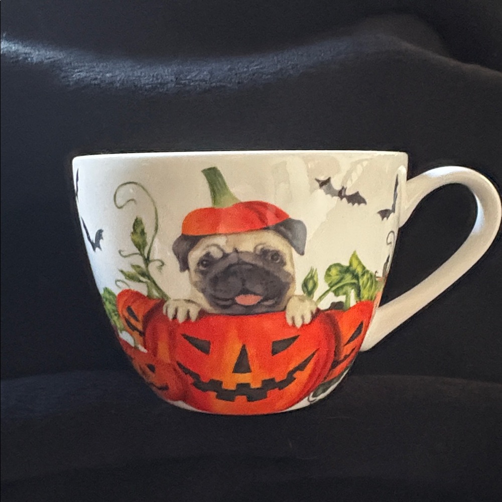 Portobello By Design Halloween Pumpkin Pug Mug